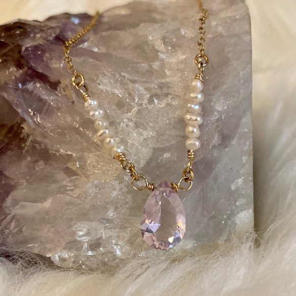 COPY - Light Pink Amethyst and Pearl Necklace - Picture 10 of 10